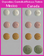 photo - Oxycodone Controlled-Release Tablets for Mexico and Canada explained in text.